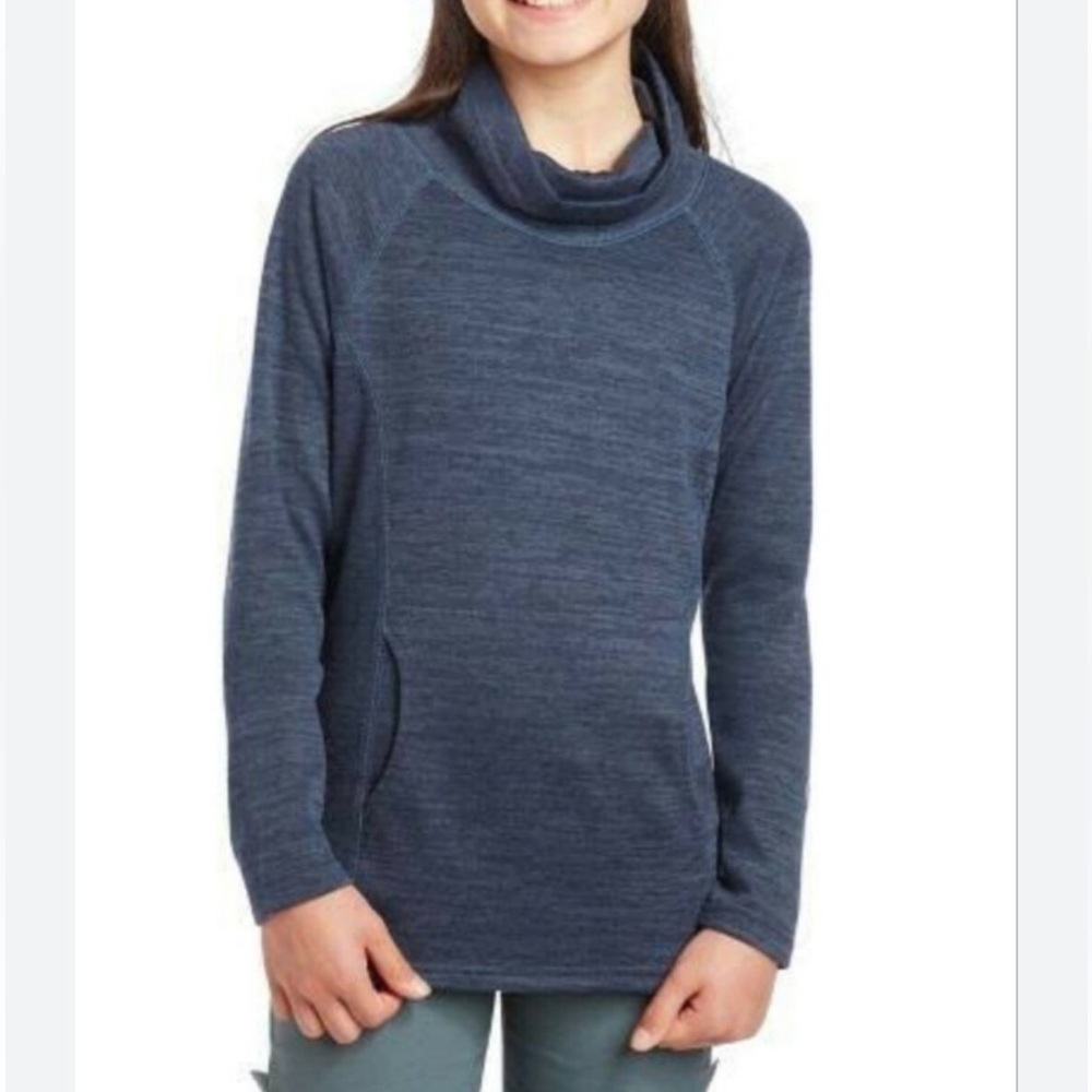 Kuhl Lea Pullover Sweater Cowl Neck Long Sleeves Blue Girls 10 Years